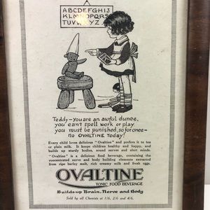 Vintage Ovaltine Picture and Frame